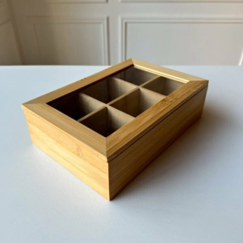 CAJA DE TÉ BAMBOO - 6 divisorios - comprar online