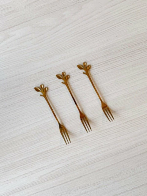 TENEDOR LEAVES - dorado - comprar online