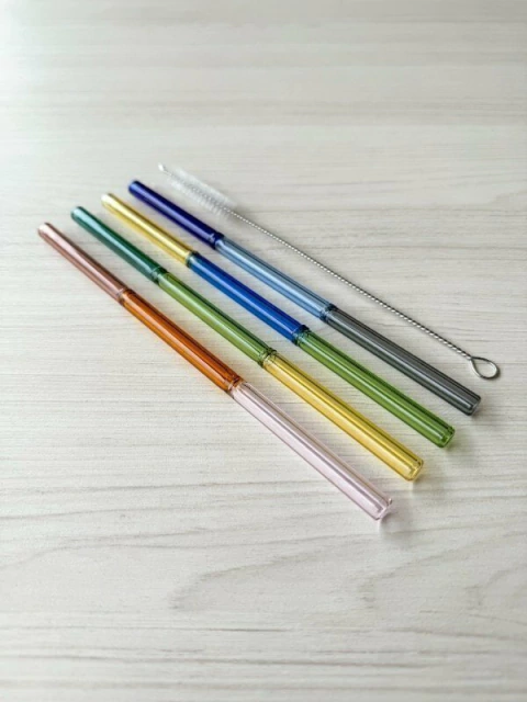 SET X 4 SORBETES DE VIDRIO - mix colores