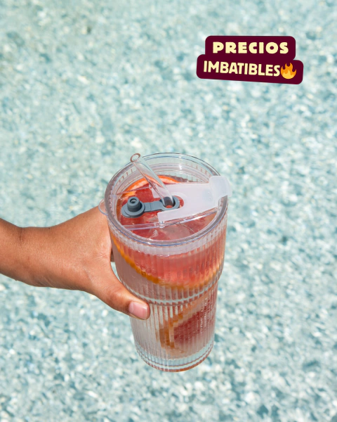 VASO KING CON TAPA Y SORBETE - comprar online