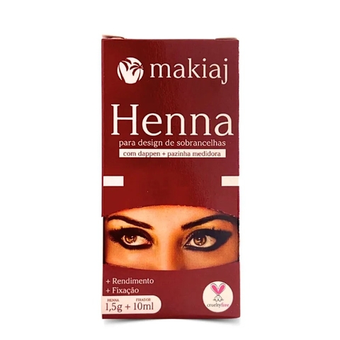 Kit Henna Sobrancelha Makiaj - Castanho médio