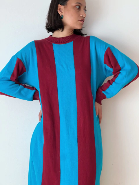 VESTIDO STRIPES rosa/verde - (copia)