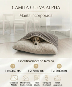 CAMA “CUEVA” ALPHA - ULTRA SUAVE - T: 3 (CON MANTA INTEGRADA) - Valkipets