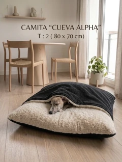 PROMO LANZAMIENTO - CAMA “CUEVA” ALPHA - ULTRA SUAVE - T: 2 (CON MANTA INTEGRADA)