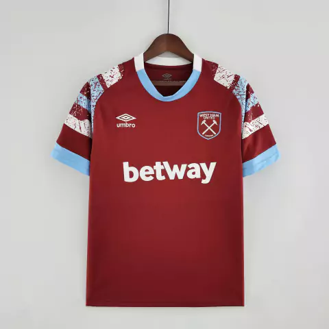 Camisa West Ham United Home 22/23 Torcedor Umbro Masculina - Vermelha