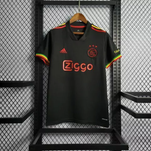 Camisa Ajax Bob Marley Edition 21/22 Torcedor Adidas Masculina - Preto