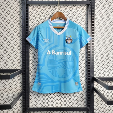 Camisa Grêmio Celeste Away - Umbro - III 22/23 Torcedor Feminino - Azul