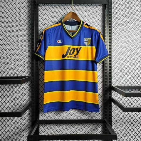 Camisa Retrô Parma Home 01/02 Joy - Azul e Amarelo