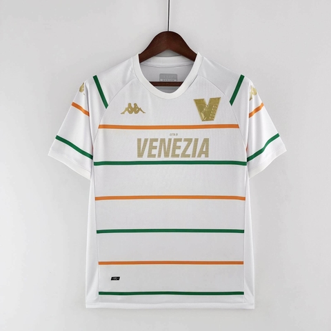 Camisa Venezia Away 22/23 Torcedor Kappa Masculina Branco Vestuário Futebol Time Estilo Confortável Durável Marca Design Tecnologia Escudo Tamanho Detalhes reserva Segunda