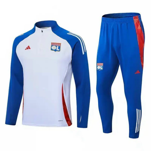 Conjunto de Treino Lyon 23/24 - Branco e Azul 