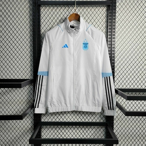 Jaqueta Corta Vento Argentina 23/24 Adidas - Branco e Azul