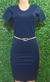 Vestido Feminino Canelado Manga Curta - comprar online