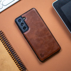 SAMSUNG S21 FE CUERO LEVEL DARK BROWN - comprar online