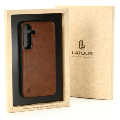 SAMSUNG S24 PLUS CUERO LEVEL DARK BROWN