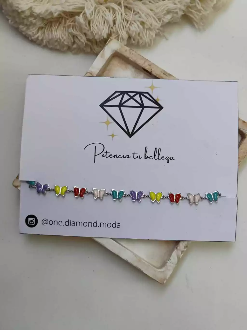 TOBILLERA BUTTERFLY COLORS- PLATEADA