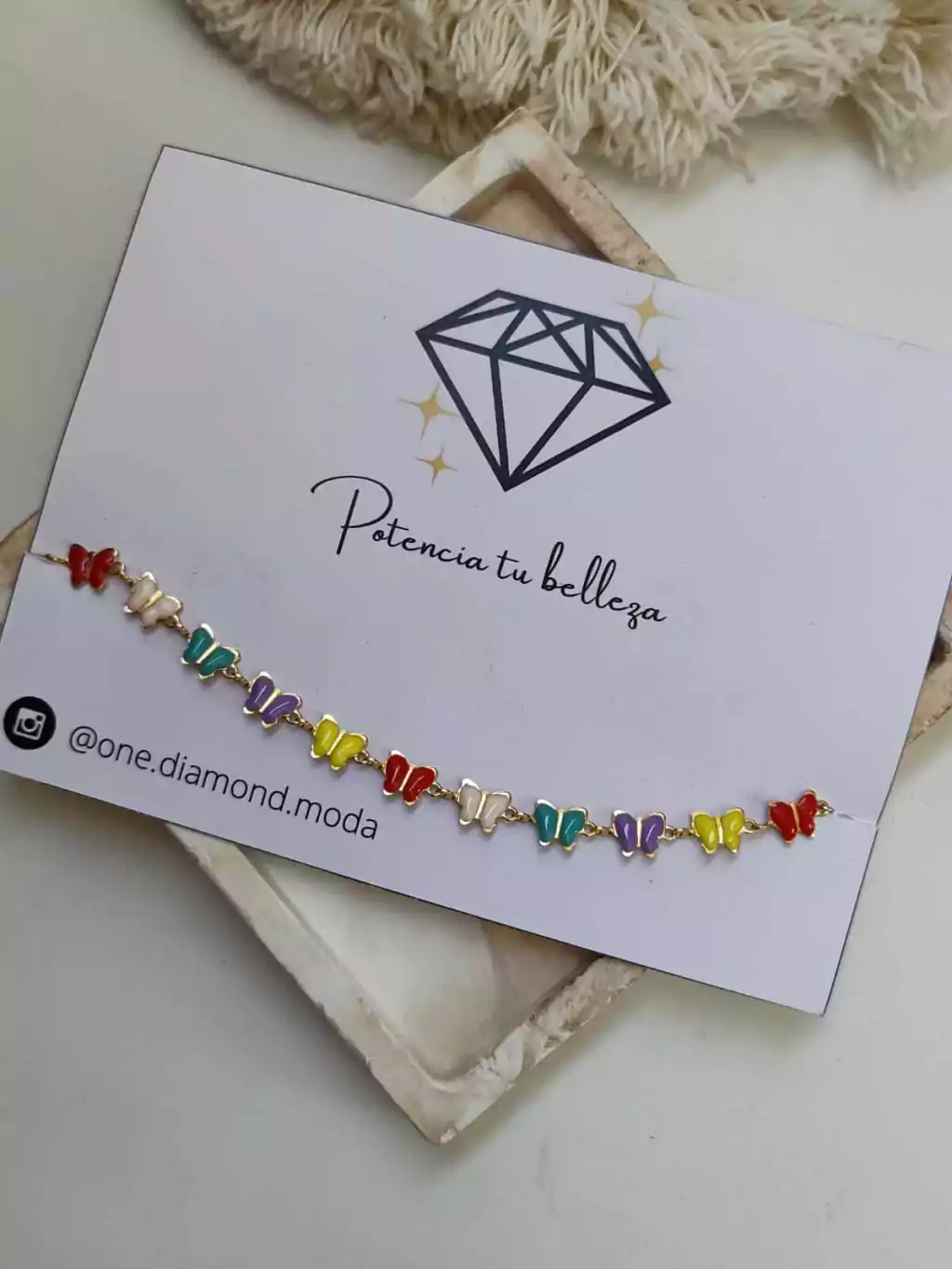 TOBILLERA BUTTERFLY COLORS- DORADA