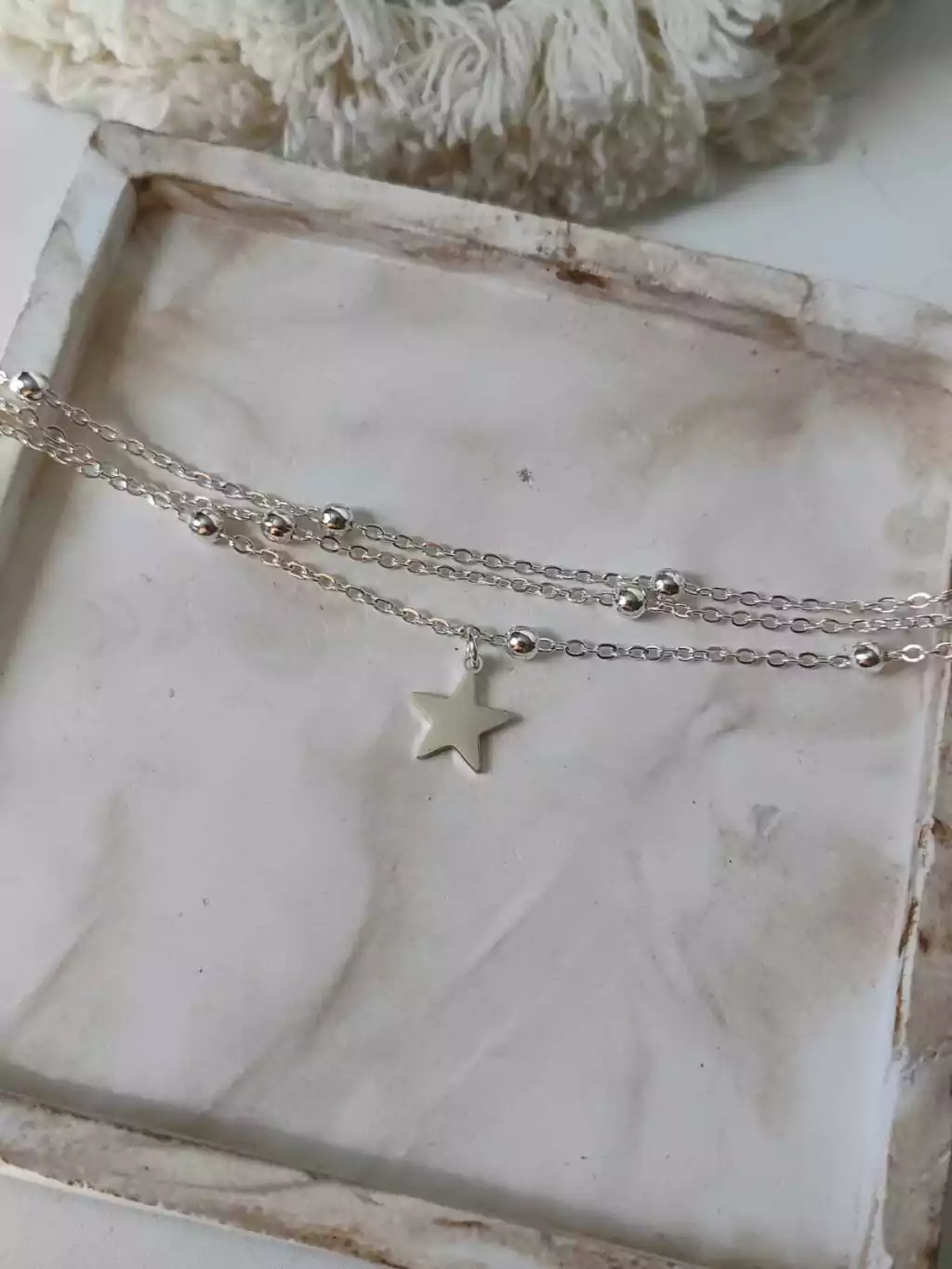 PULSERA STARS TRIPLE- ACERO BCO