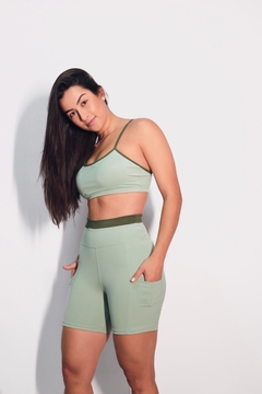Top brisa bicolor - menta e militar - Mab fitwear