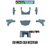 Kit ARC completo para clone trooper custom de Blocos de Montar sw Clone Wars Star Wars