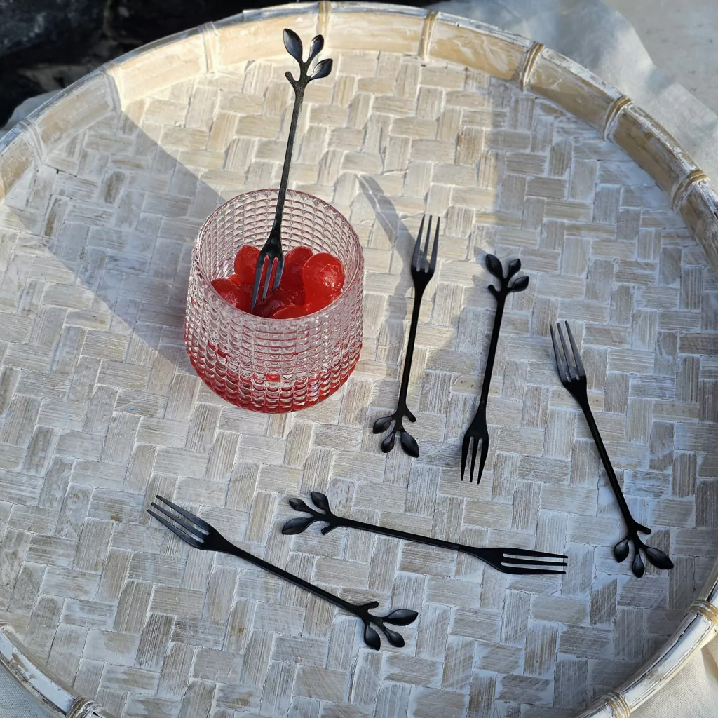 tenedor para frutas/picadas de acero