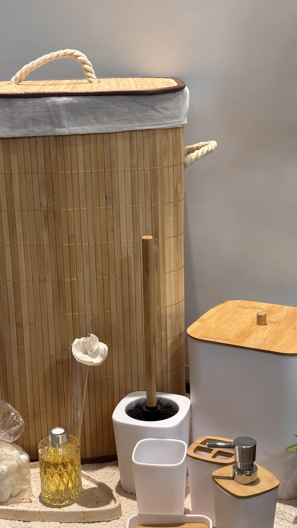 Cesto para ropa sucia de bamboo