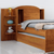 Cama Bibox Solteiro em MDF Colorado com Baú Naturall - Bom Pastor - comprar online