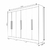 Imagem do Guarda-Roupa Casal Com Espelho Em MDF 6 Portas Bianchi Nina Naturall/Off White