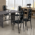 Mesa de Aço Martelado Lavínia 070 com 6 cadeiras, Tampo Granito Ocre - Soma na internet