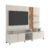 Estante Home TV de até 55 Polegadas com LED Cross cor Off White Perolizado/Jequitiba - Lukaliam