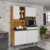 Armário de Cozinha Kit em MDF 7 Portas 1 Gaveta Ronipa Verdot Perfil Amendoa/Branco