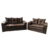 Conjunto de Sofá 3 e 2 Lugares Malu Estofados Delta - Marrom - comprar online