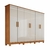 Guarda-Roupa Casal Em MDF 6 Portas Bianchi Nina Naturall/Off White - loja online