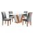Mesa Qatar com 4 Cadeiras Londres 120x80cm Cinamomo/Off White Tecido 171 - Cel Móveis