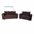 Conjunto de Sofá 3 e 2 Lugares Malu Estofados Ilhéus - Marrom - comprar online