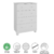Cômoda para Quarto Infantil em MDF 4 Gavetas Peroba Junior Branco - Tio Dai Móveis