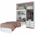Guarda-Roupa Solteiro Com Cama 4 Portas MX Móveis Lisboa Branco/Rosa-Flex - Tio Dai Móveis