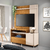 Estante Home TV 50 Polegadas HB Móveis Timber Com Rodízios Cinamomo/Off White