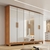 Guarda-Roupa Casal Com Espelho Em MDF 6 Portas Bianchi Nina Naturall/Off White