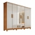 Guarda-Roupa Casal Com Espelho Em MDF 6 Portas Bianchi Nina Naturall/Off White - loja online