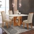 Conjunto Mesa Milão 120X80 com Vidro e 4 Cadeiras Londres Cinamomo/Off White - Cel Móveis