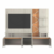Estante Home TV de até 55 Polegadas com LED Cross cor Off White Perolizado/Jequitiba - Lukaliam - comprar online