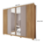 Guarda-Roupa Casal Com Espelho 6 Portas 4 Gavetas Apollo 2.7 Caemmun - Buriti/Fendi
