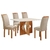 Conjunto Mesa Milão 120X80 com Vidro e 4 Cadeiras Londres Cinamomo/Off White - Cel Móveis - comprar online