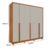 Guarda-Roupa Casal em MDF 6 Portas Tcil Móveis Fortuna C/ Pés Cinamomo/Off White - Tio Dai Móveis