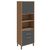 Paneleiro em MDF 1 Portas 3 Gavetas Ronipa Syrah Castanho/Chumbo - comprar online