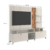 Estante Home TV de até 55 Polegadas com LED Cross cor Off White Perolizado/Jequitiba - Lukaliam - Tio Dai Móveis