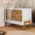 Berço Guti em MDF 5 em 1 Peroba Retro Branco/Amendoa - Peroba