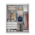 Guarda Roupa Casal com Espelho 2 Portas 3 Gavetas 100% MDF Virtus Branco - Novo Horizonte - comprar online