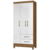 Guarda-Roupa Solteiro 3 Portas 2 Gavetas Lima Naturale/Branco - Moval na internet