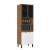 Paneleiro 2 Portas com Vidro - Firenze 70cm - Demobile - Amêndoa/Branco